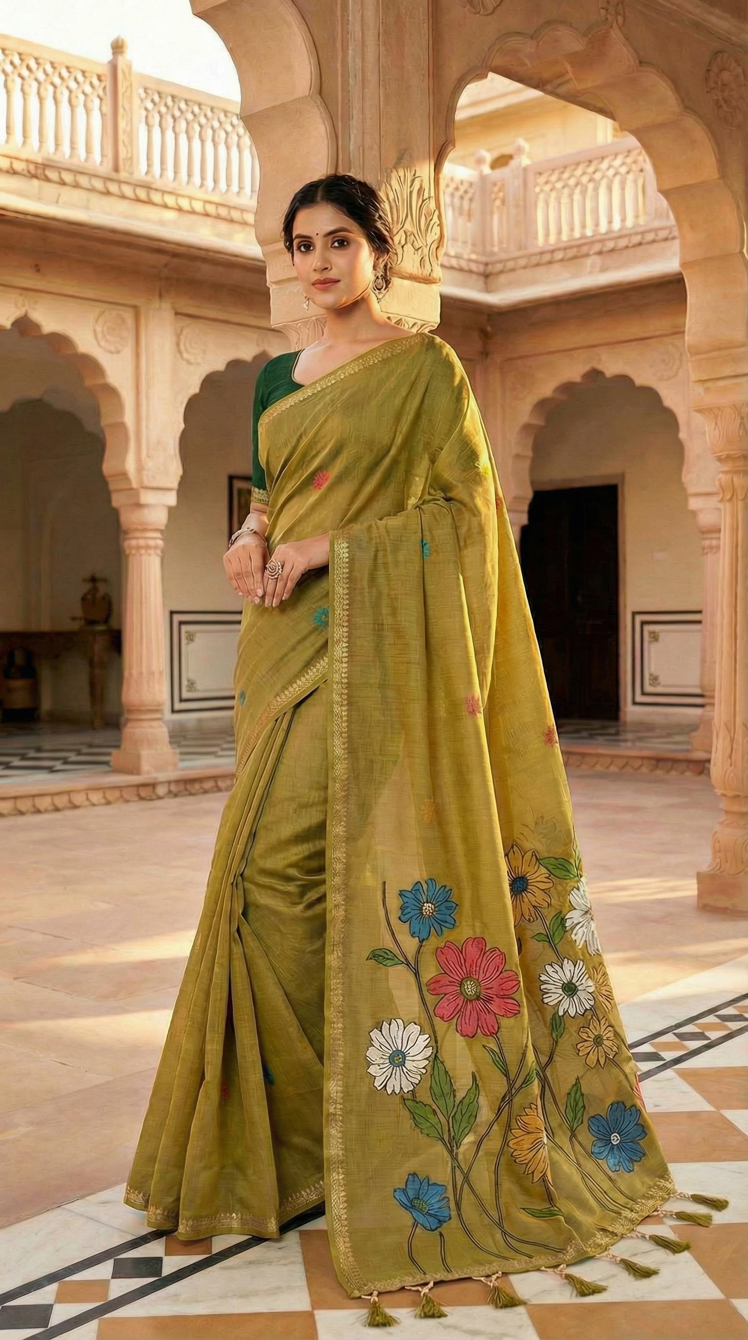  Soft Pure Muga Cotton  saree