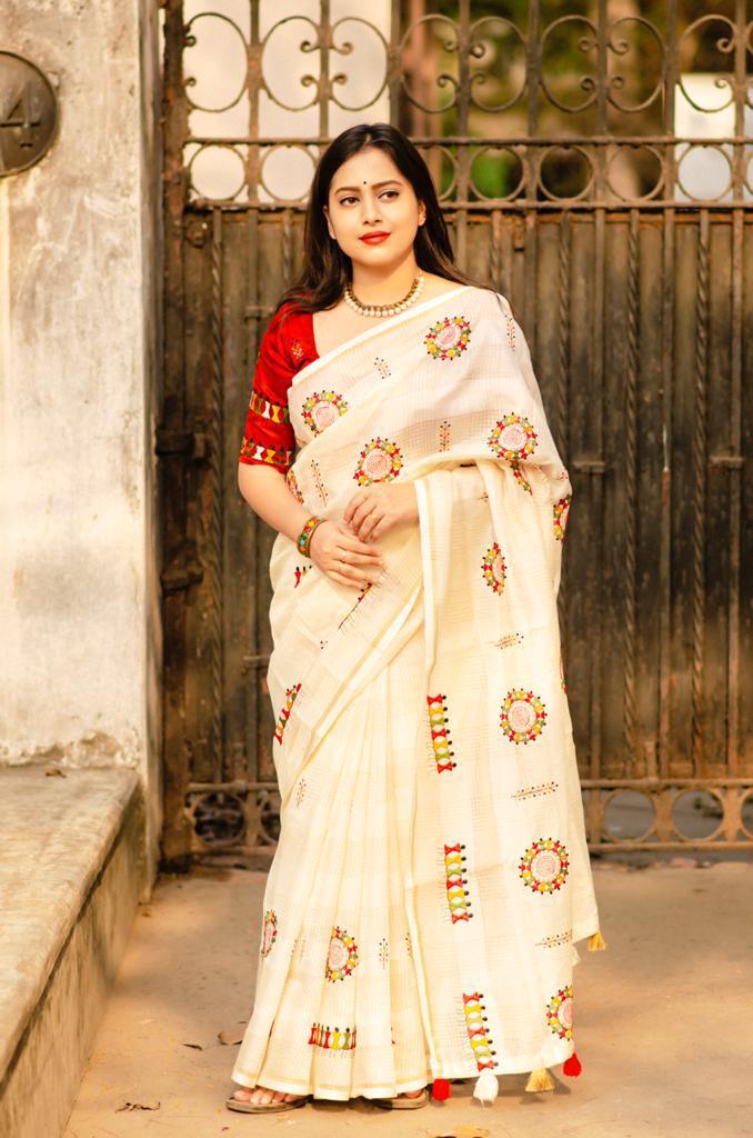  manipuri kota chex saree 