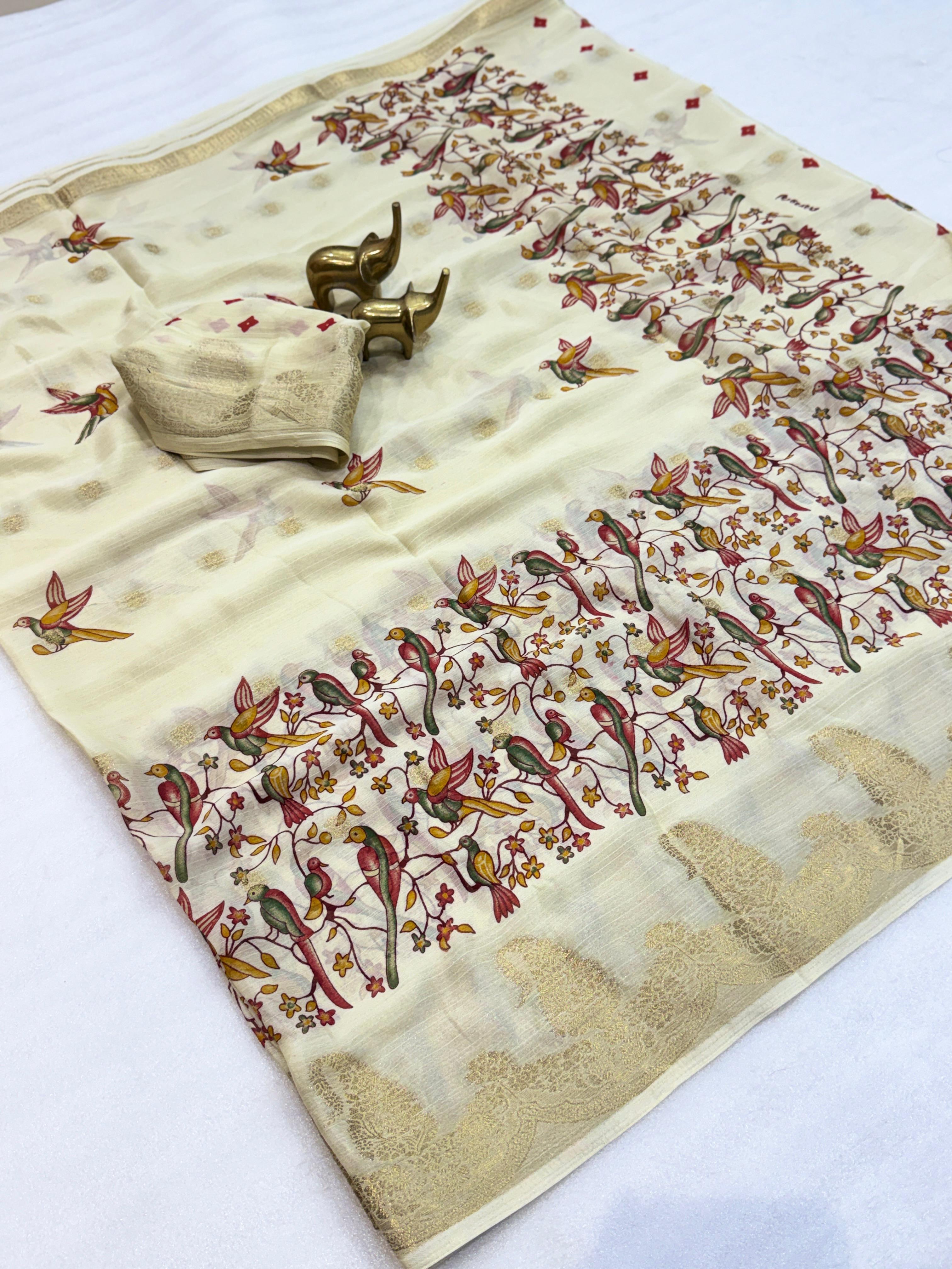 Pure Chinon silk saree