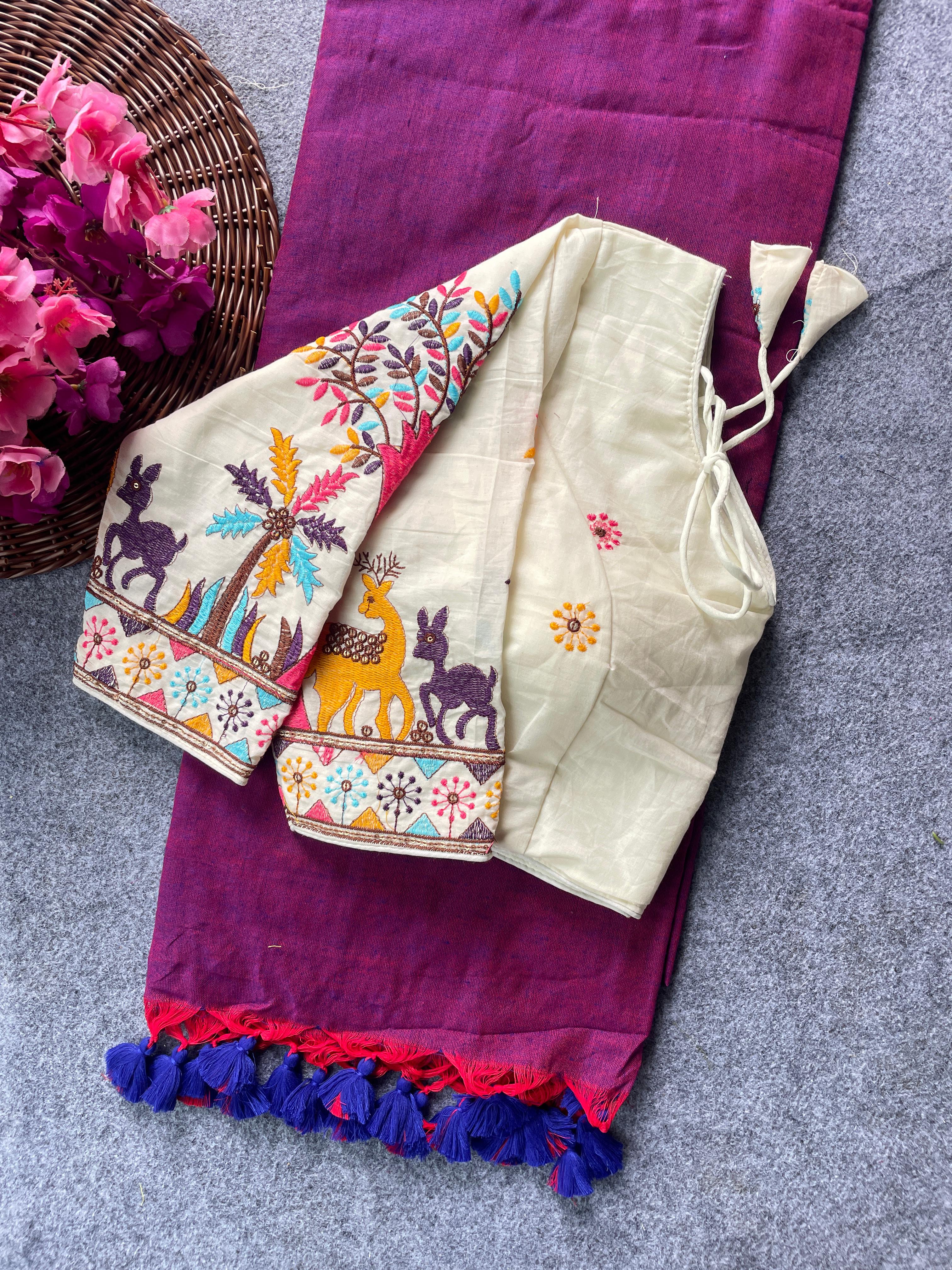 PRESENTING NEW Handloom Khadi  COTTON Saree 