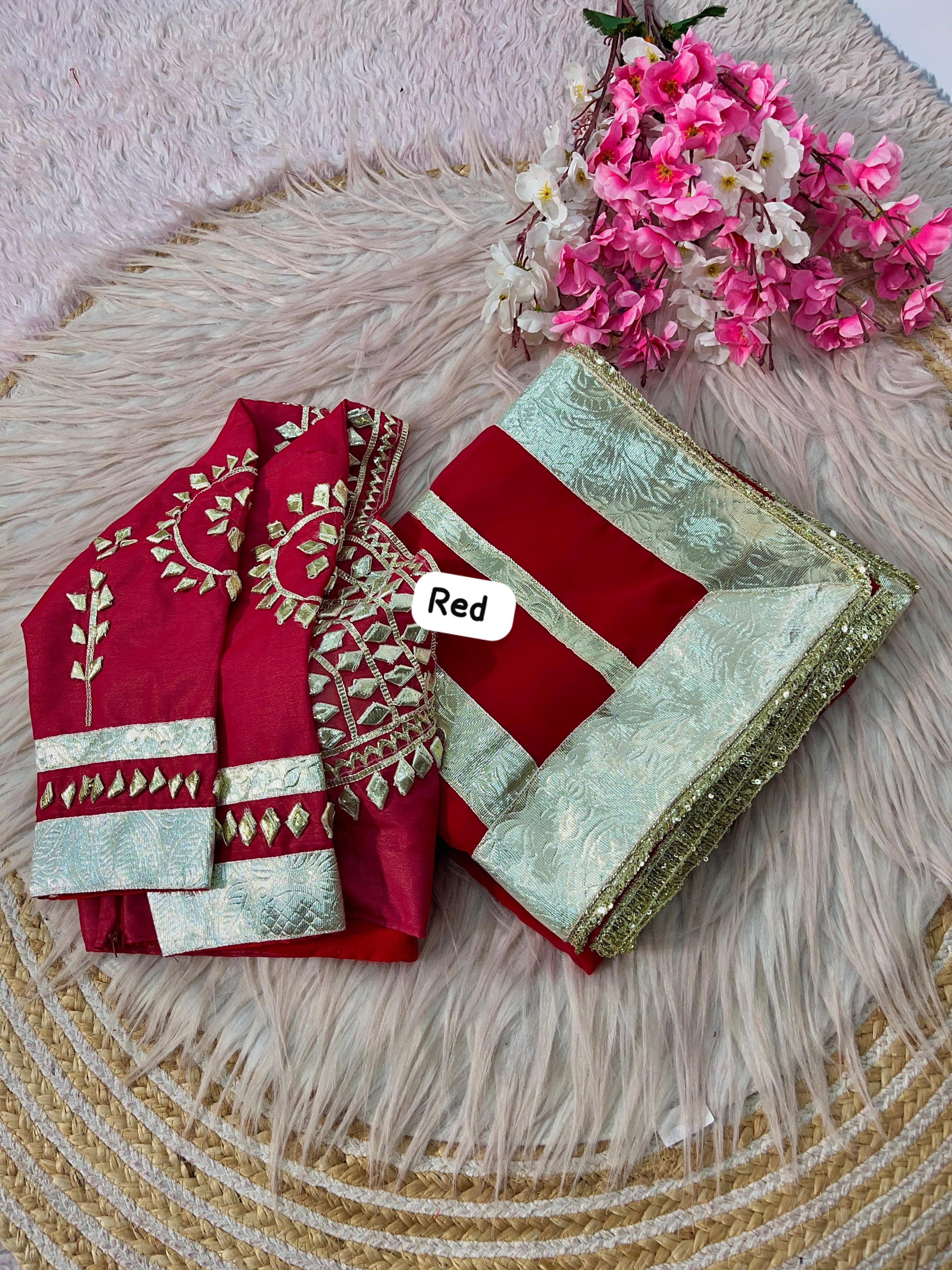 आंगी ब्लाउज concept saree