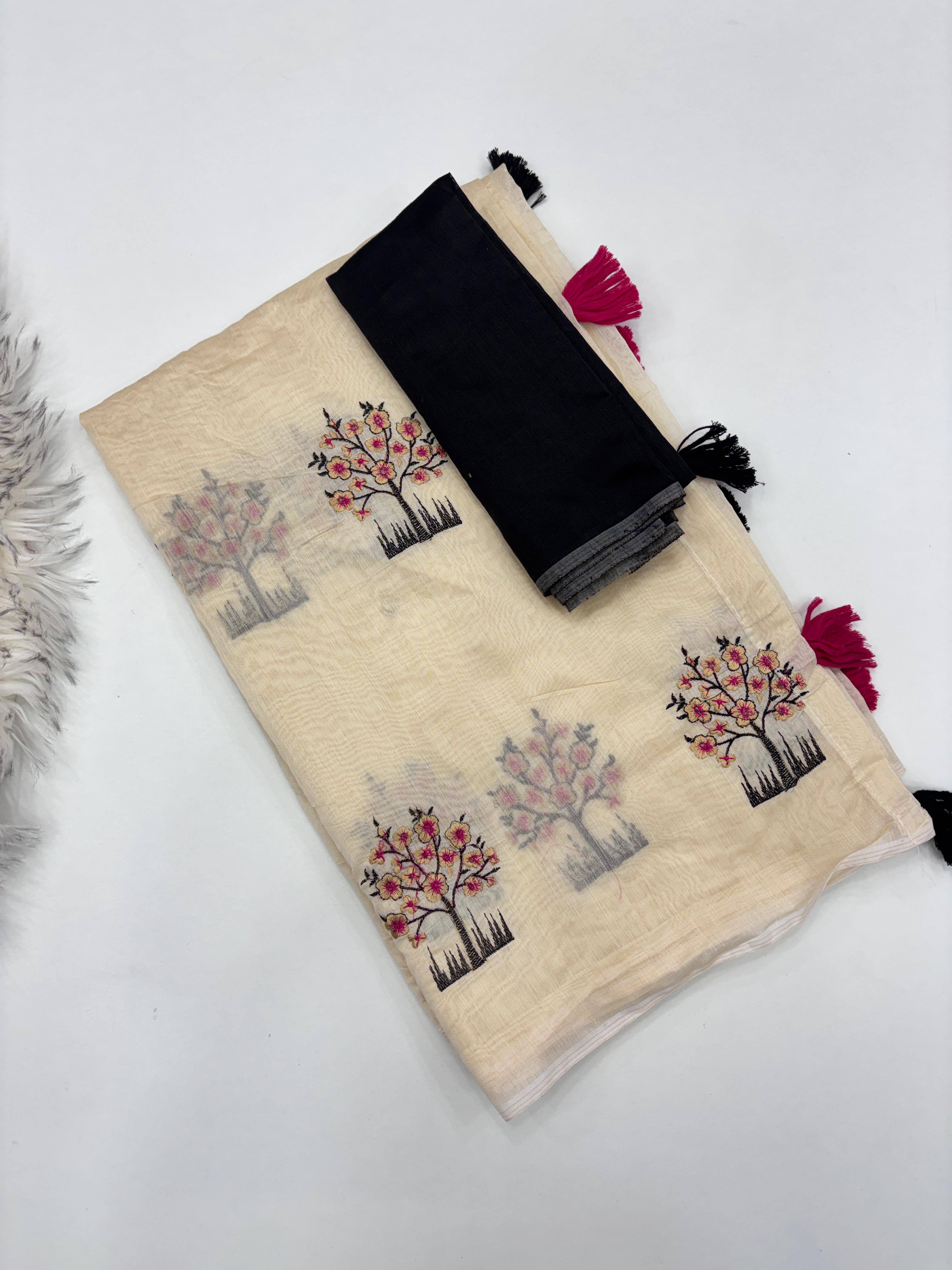 Pure soft Chanderi silk saree