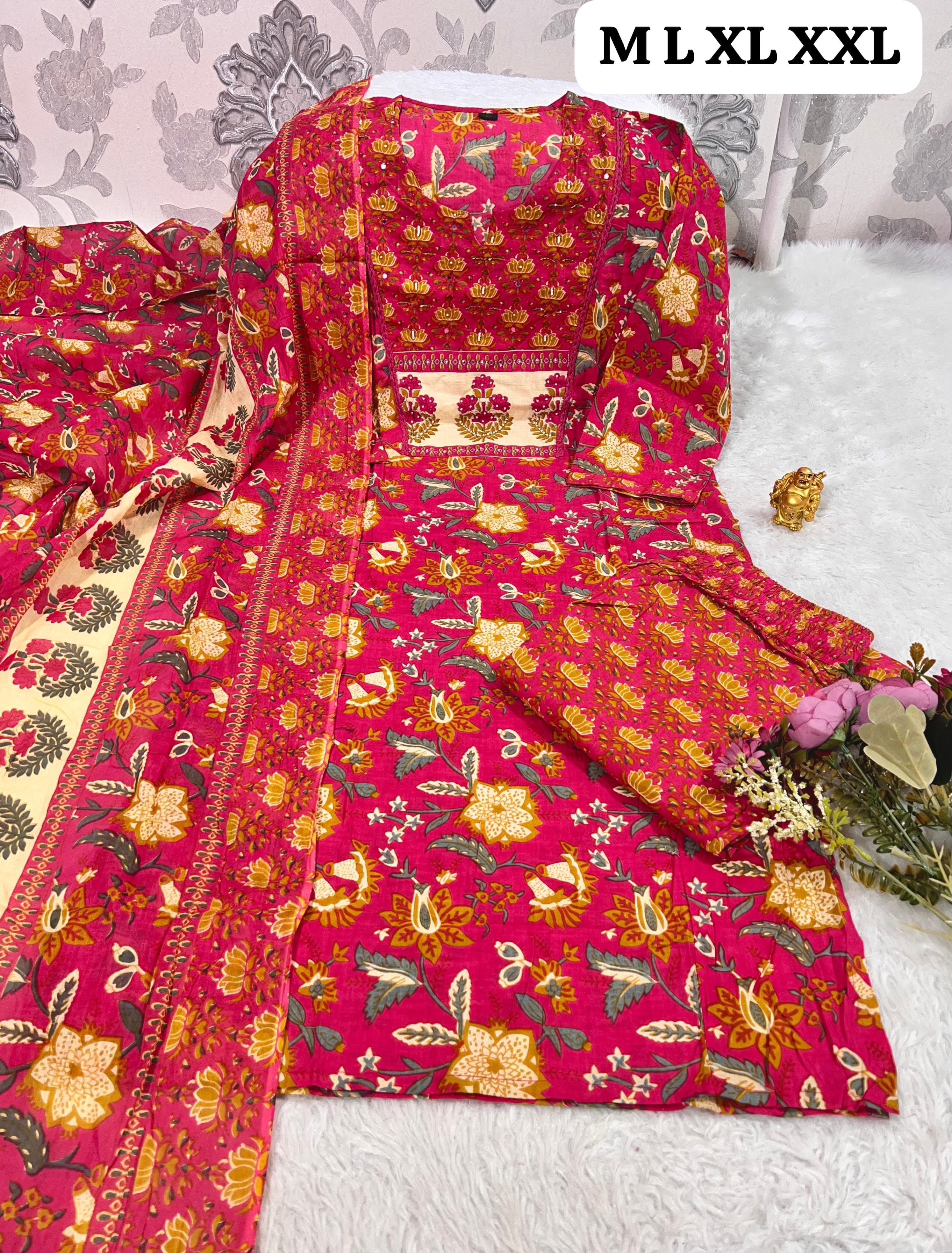 Pure fine Cotton fabric Kurti with Pant