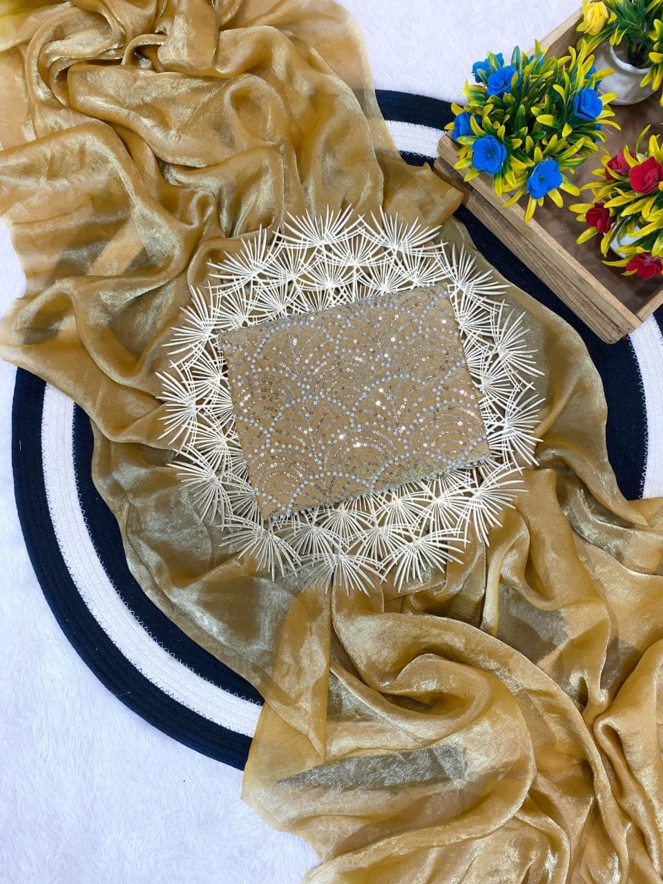 Beautiful soft space silk celebrity inspired saree