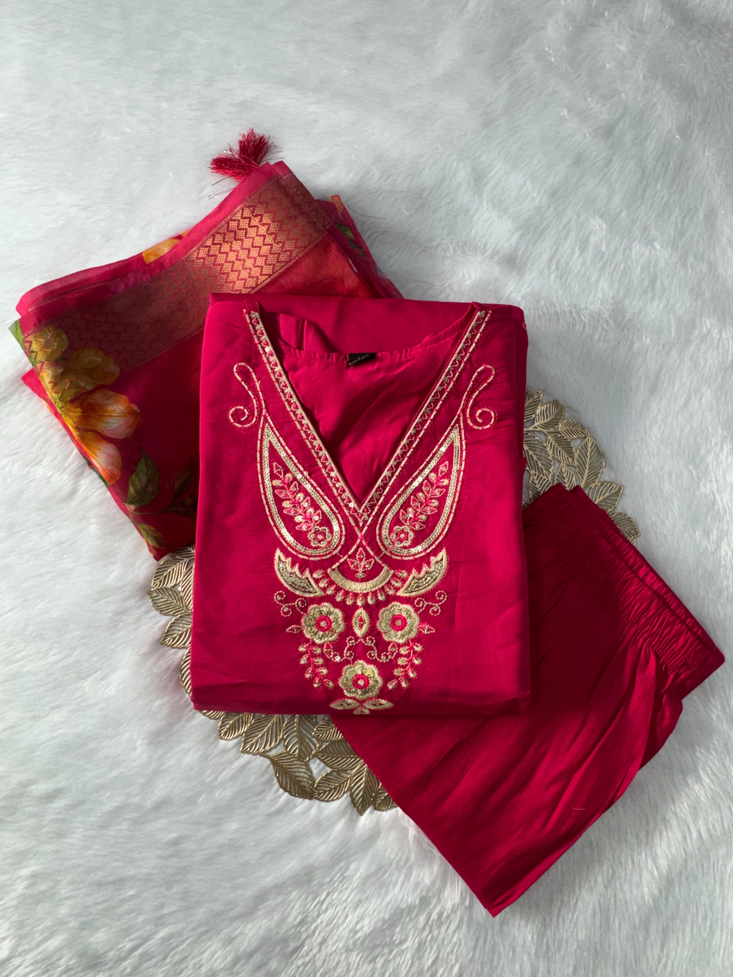  New Designers Kurti Pent Dupatta Set