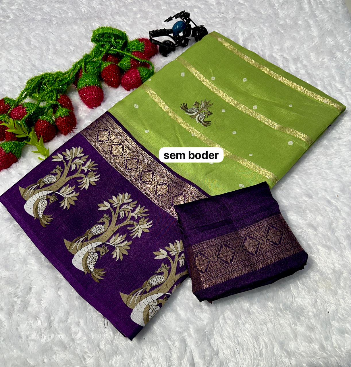 Heavy marshmellow  blooming COLOR   end foil dijhayne saree *