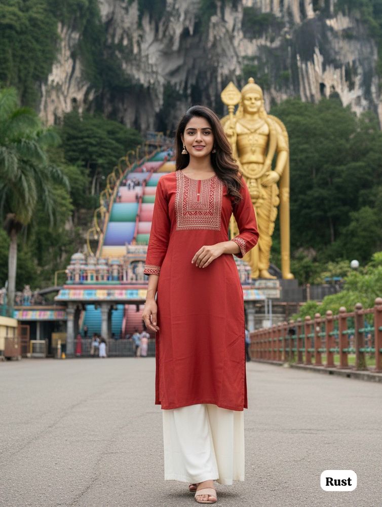 Trending Heavy Embroidery Work Kurti with Plazzo