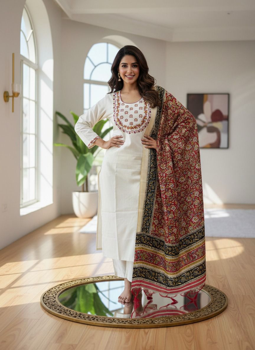 New Designers Kurti Pent Dupatta Set