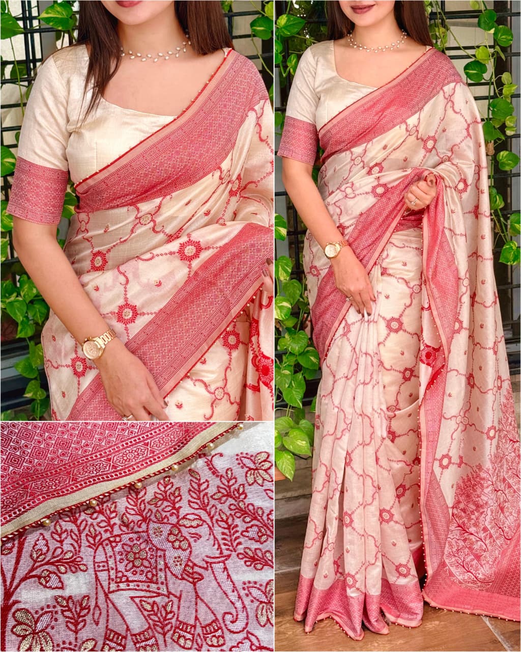 Effortless elegance meets vibrant charm with this Designer  weaving jacquard beauty