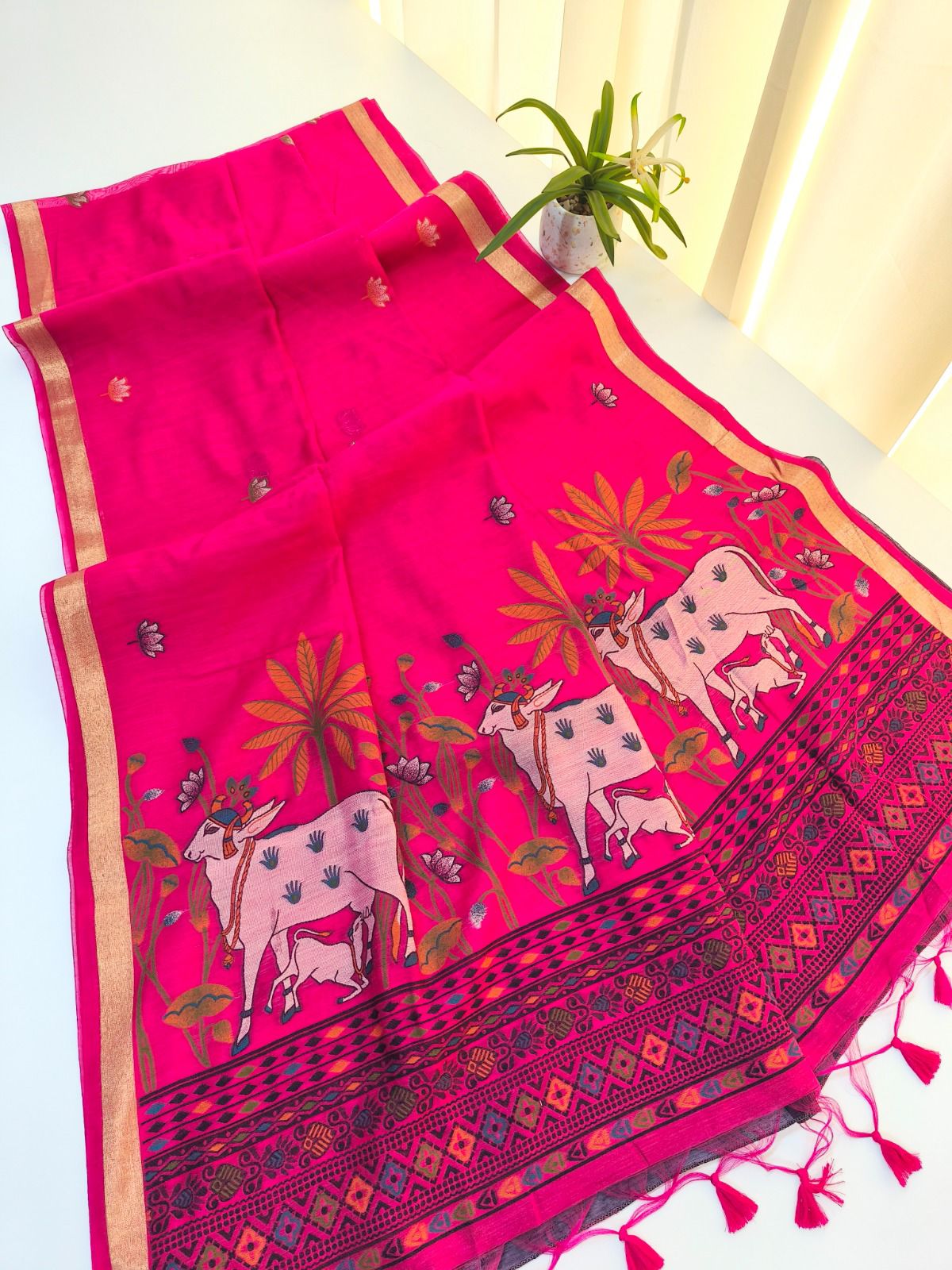 Premium Soft muga cotton saree