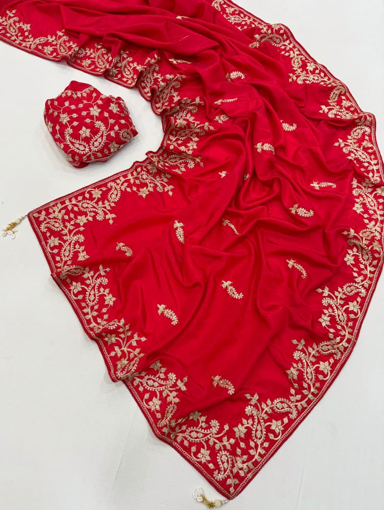 all Over Saree Codding  butta in whole saree with rich look pallu with Fency Latkan