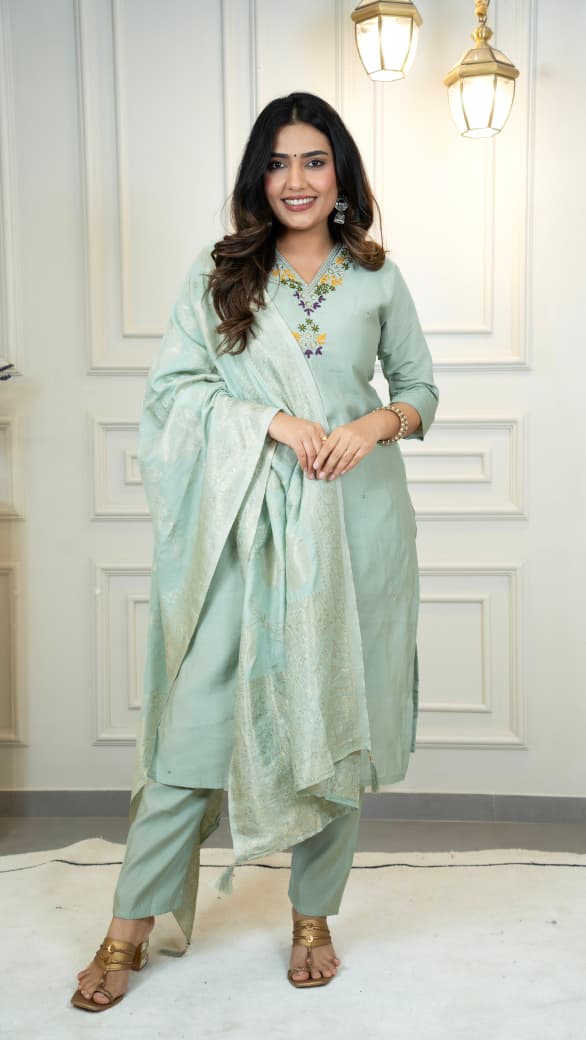  New Designers Kurti Pent Dupatta Set