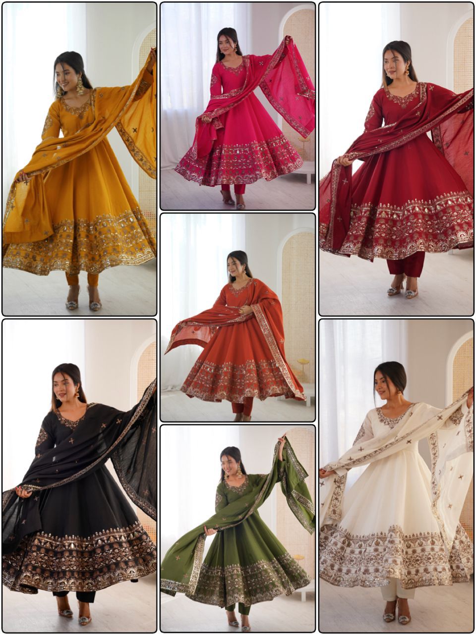  Anarkali Three Piece Set