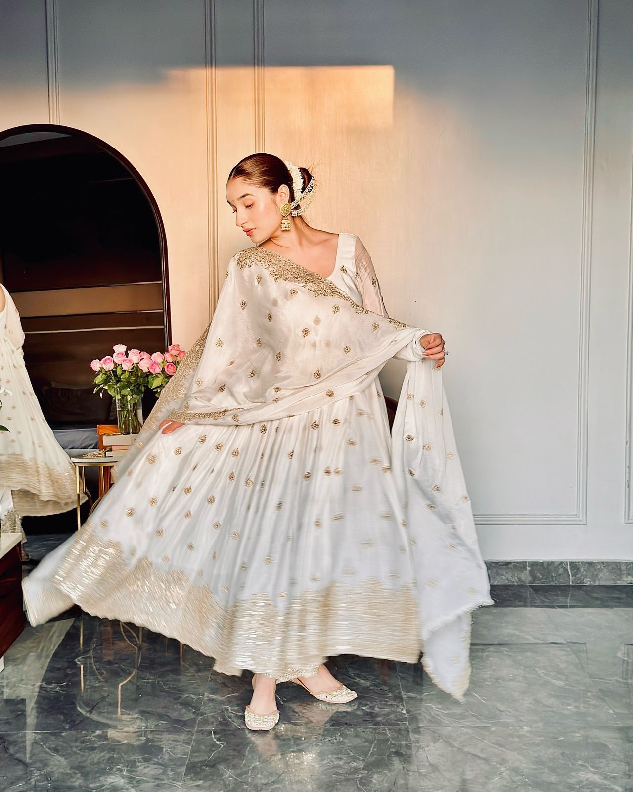 Silk Gown -Pent  Dupatta Set 