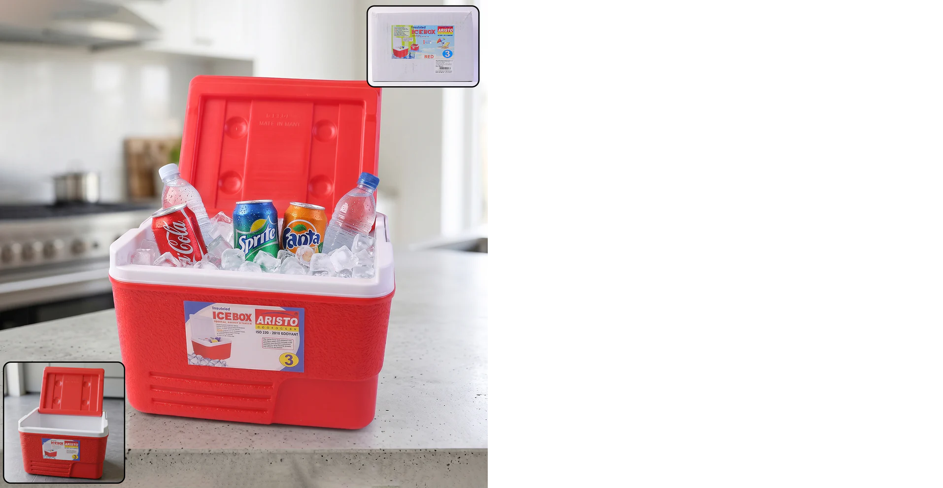 Heavy Duty Insulated Ice Box (1 Pc, Red / 3Ltr)