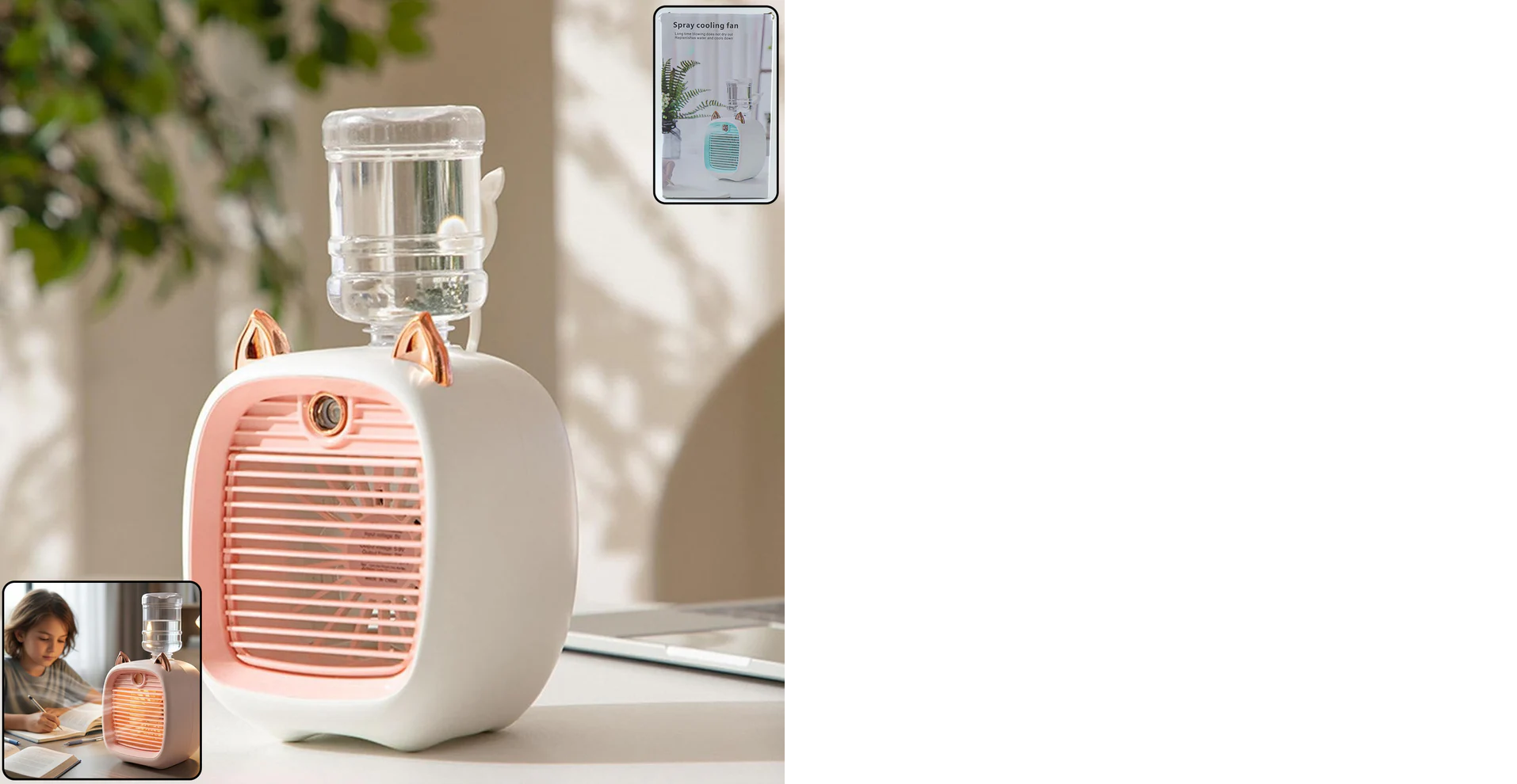 Portable Mini Air Cooler Fan with Spray Mist Function (1 Pc)
