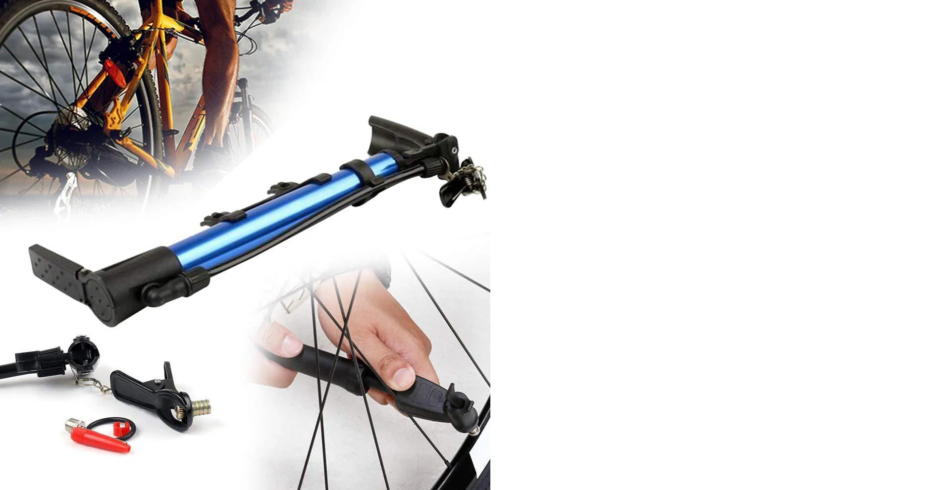 Aluminum Mini Bicycle Air Pump (Multicolor)