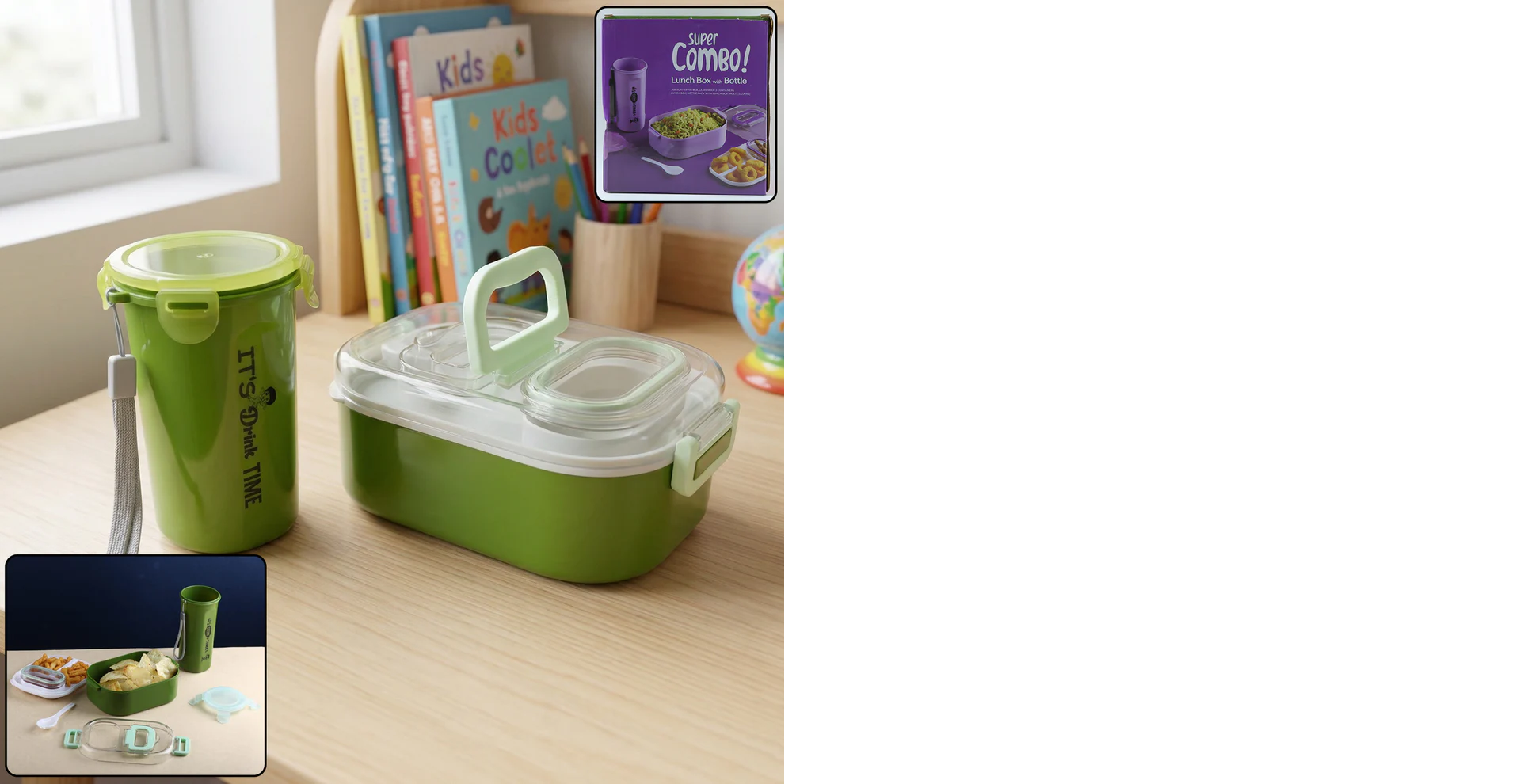 Multi-Functional 1 Set Leakproof Lunch Box with Cutlery & Tumbler