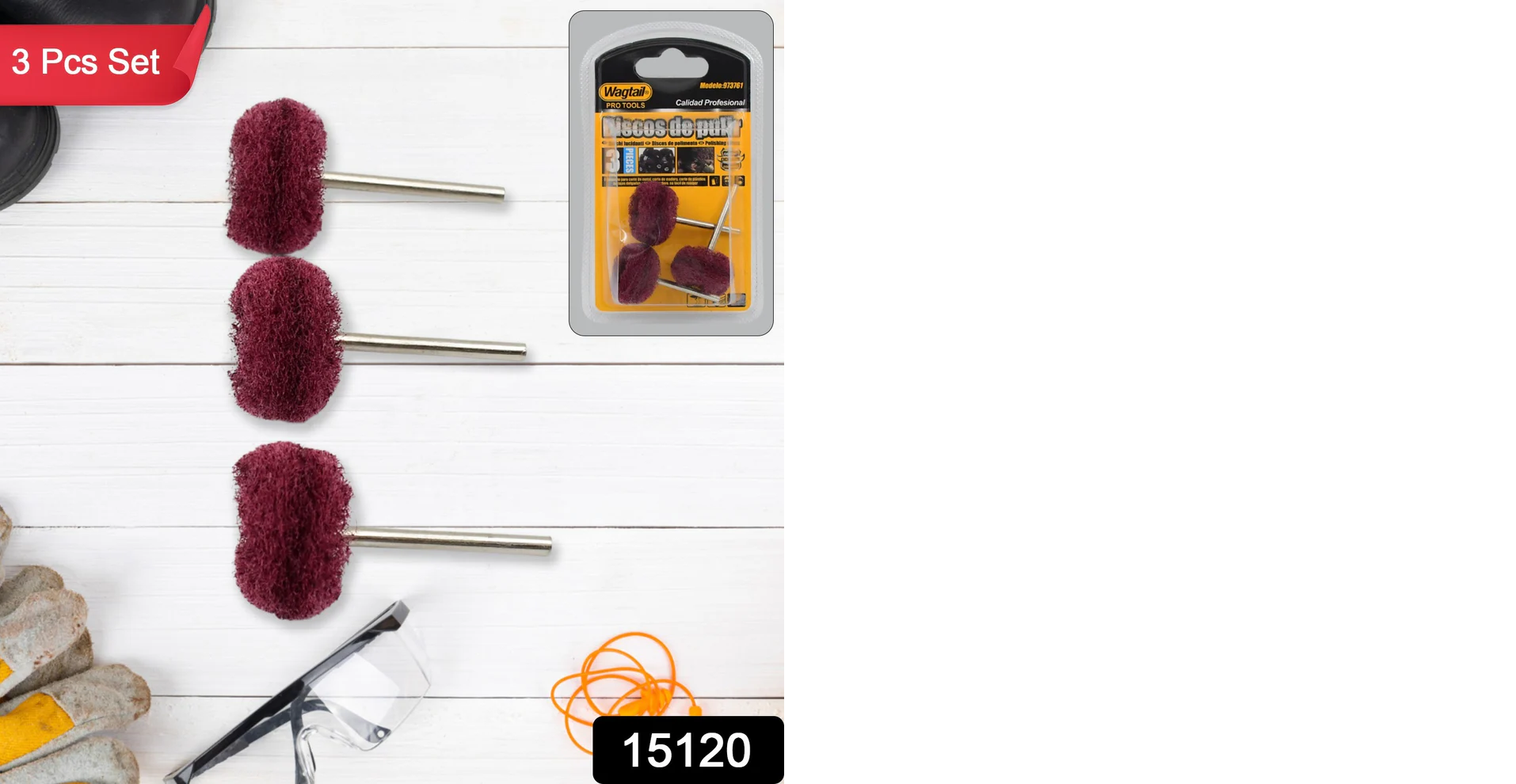 Abrasive Buffing Polishing Wheel Set (3 Pcs)
