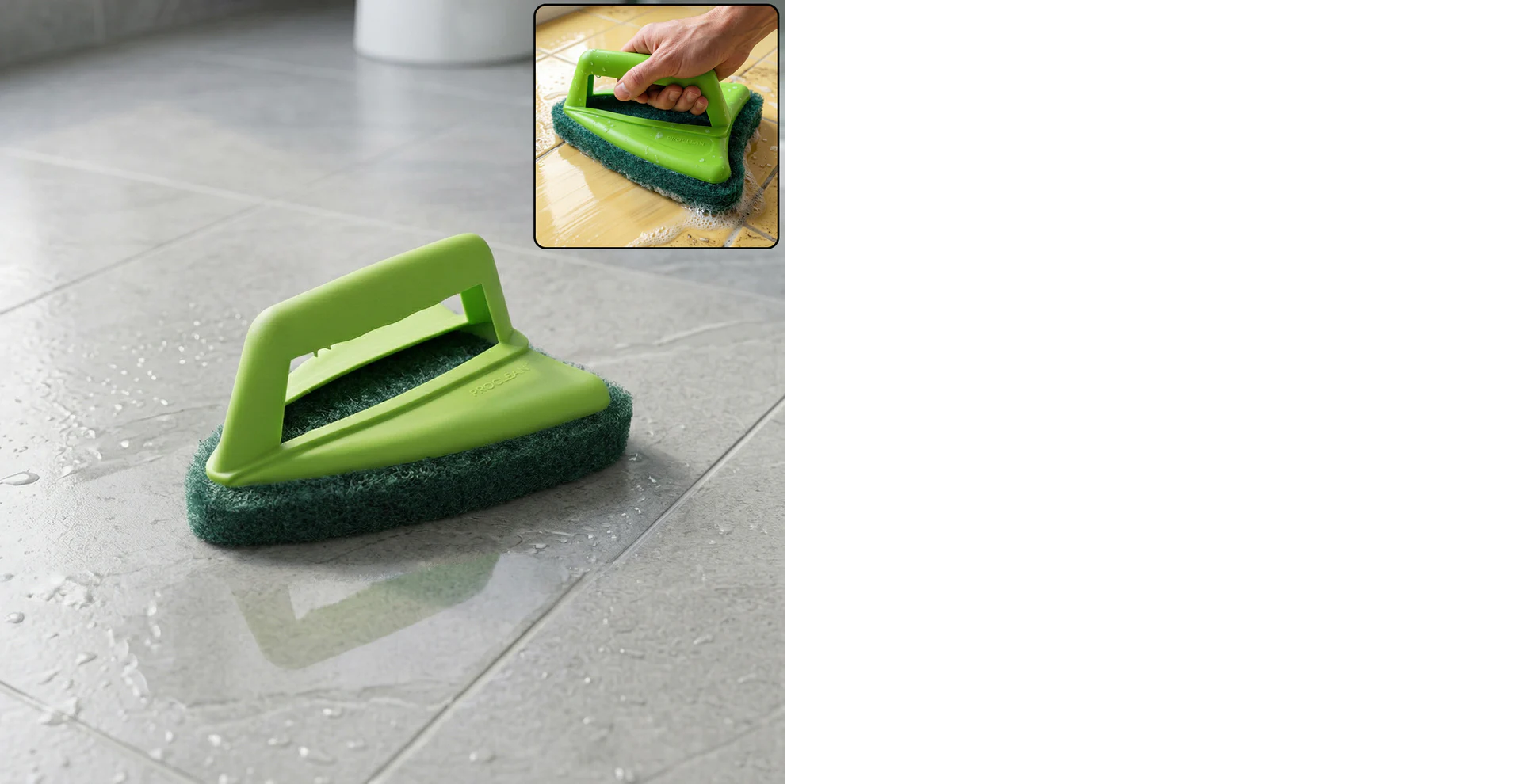 Bathroom Brush with abrasive scrubber for superior tile cleaning